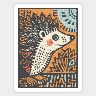 Hedgehog in the Winter Sun | Cozy Hygge Graphic Magnet